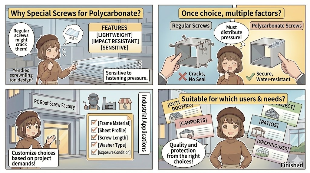How to Choose Polycarbonate Roof Screws? Installation, Sealing, and Durability Guide