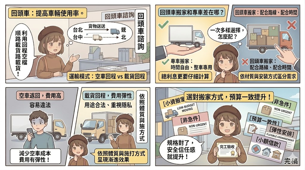 回頭車搬家划算嗎？適合情境、費用計算與預約重點整理